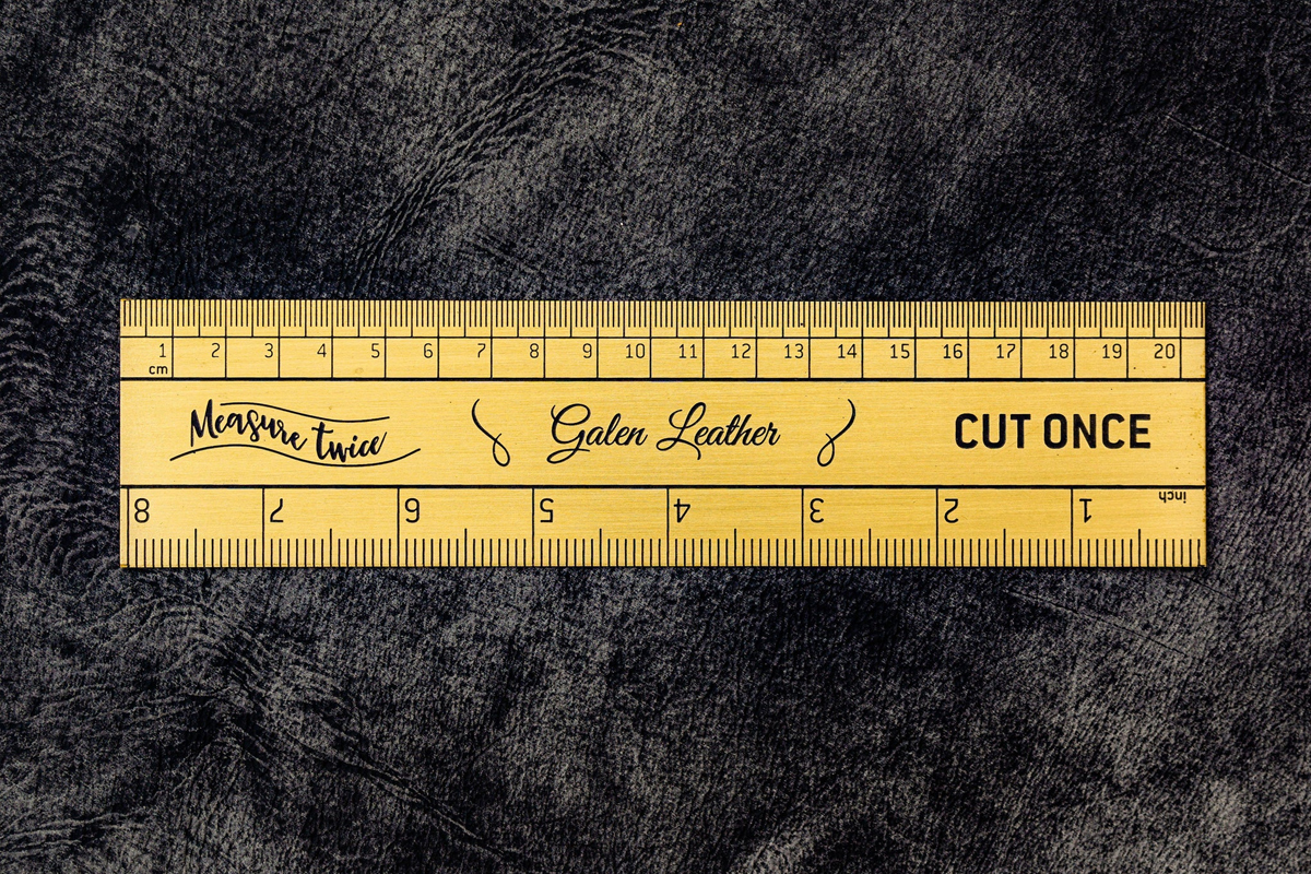 Galen Leather Vintage Inspired Brass Ruler 